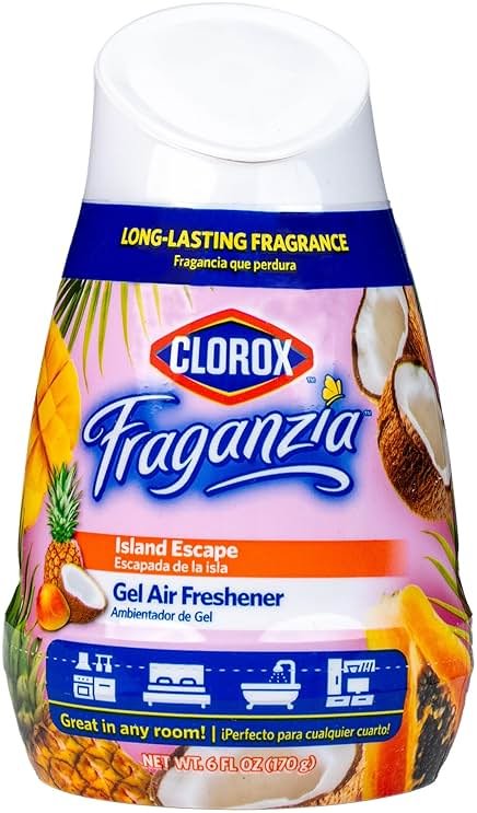 Clorox Fraganzia Gel Air Freshener Cone, Hawaiian Escape Scent - No-Plug, Battery-Free Air Freshener for Small Rooms, Closets, Kitchens, Bathrooms, Offices and More, 6 Ounce - Product Image
