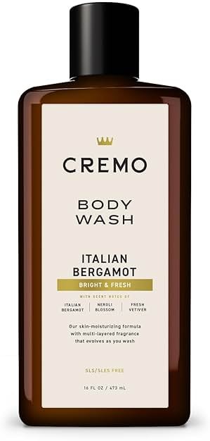 Cremo Body Wash Men, Notes of Italian Bergamot, Neroli Blossom, and Fresh Vetiver, Rich-Lathering Italian Bergamot, 16 Fl Oz - Product Image