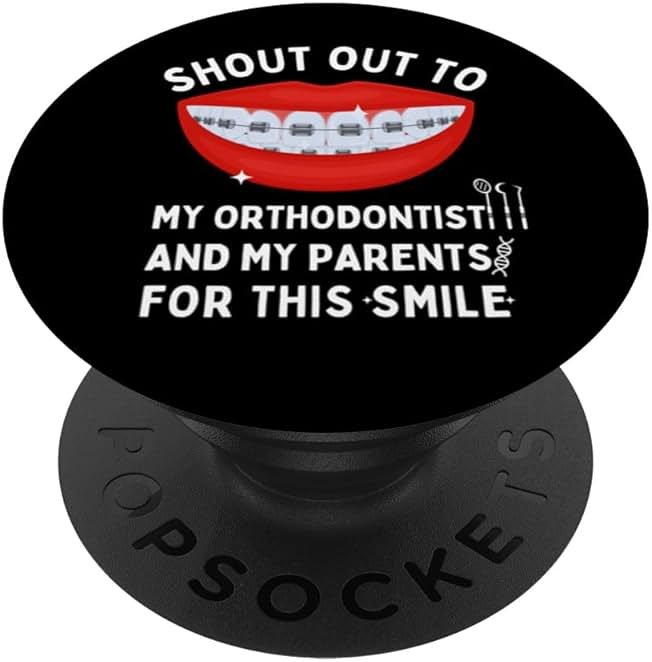 Shout Out To Orthodontist Teeth Whitening Toothpaste Strips PopSockets Standard PopGrip - Product Image