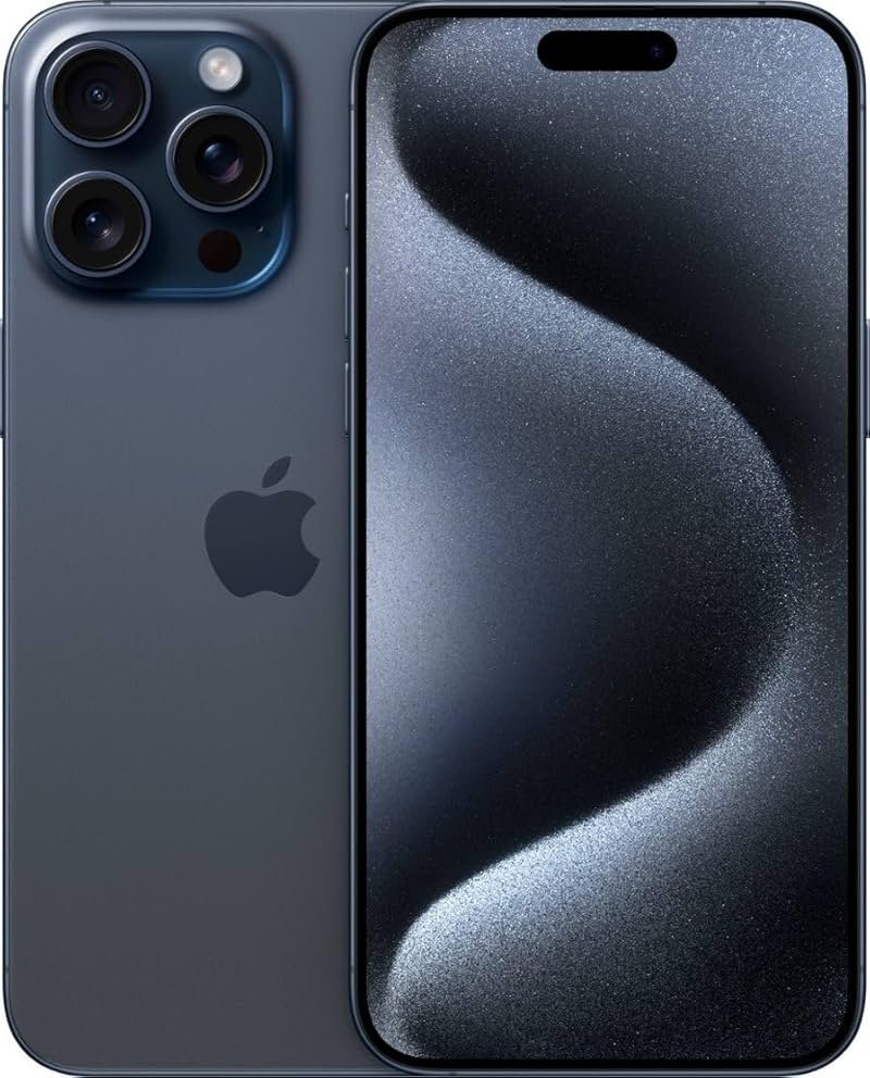 Apple iPhone 15 Pro Max, 256GB, Blue Titanium - Locked to T-Mobile (Renewed) | Renewed - Product Image