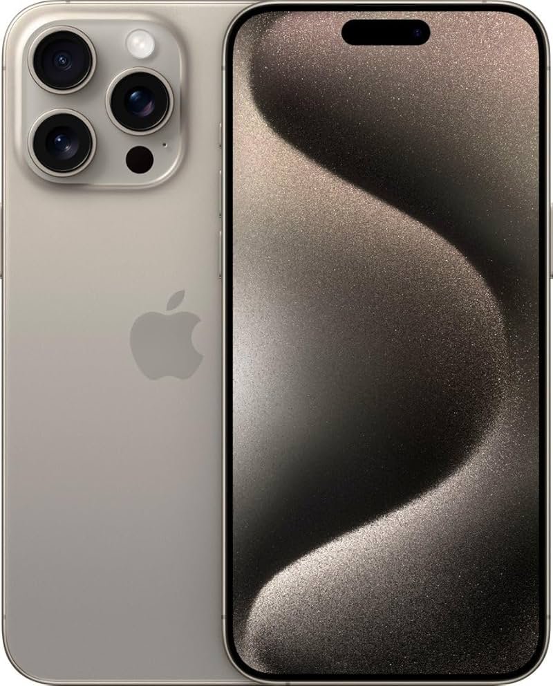 Apple iPhone 15 Pro Max, 256GB, Natural Titanium - Locked to T-Mobile (Renewed) - Product Image