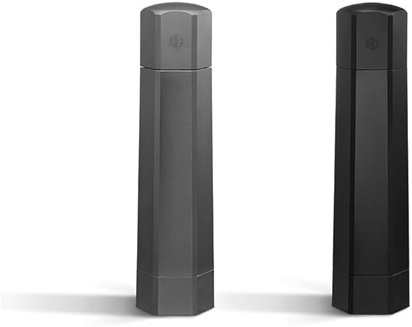 HexClad Salt and Pepper Mill Set with Adjustable Professional Grinders and No-Mess Caps - Product Image