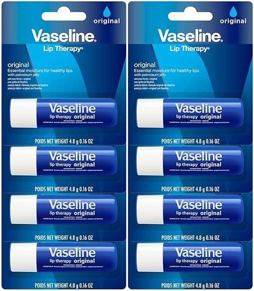 Vaseline Lip Therapy Original 8-Pack – Lip Moisturizer for Dry, Cracked Lips, 0.16 Oz Ea - Product Image