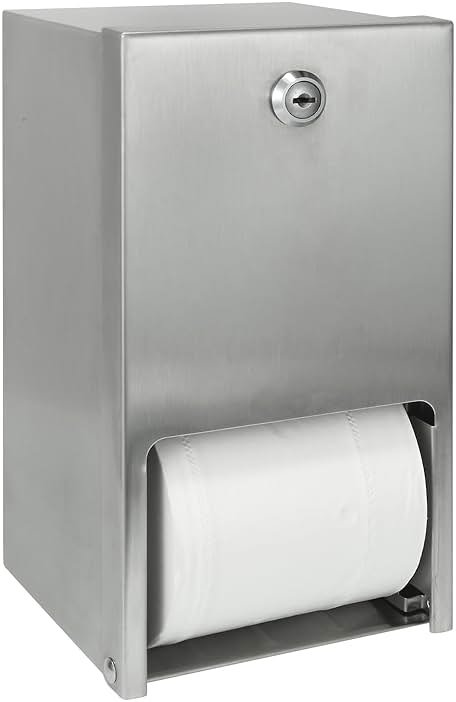 Stardrix 2 Roll Stainless Steel Commercial Toilet Paper Dispenser, Heavy Duty Wall Mount Tissue Holder with Lock for Restroom/Bathroom - Product Image