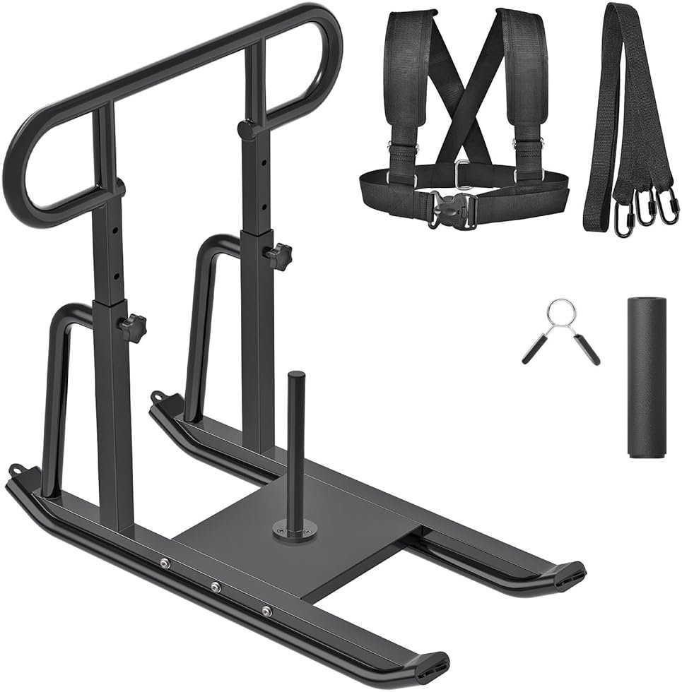 Kipika Weight Sled, Workout Sled, Fitness Strength Training Sled, Speed Training Sled for Athletic Exercise, Speed Improvement, Easily Through Obstacles, Suitable for 1" & 2" Weight Plate - Product Image