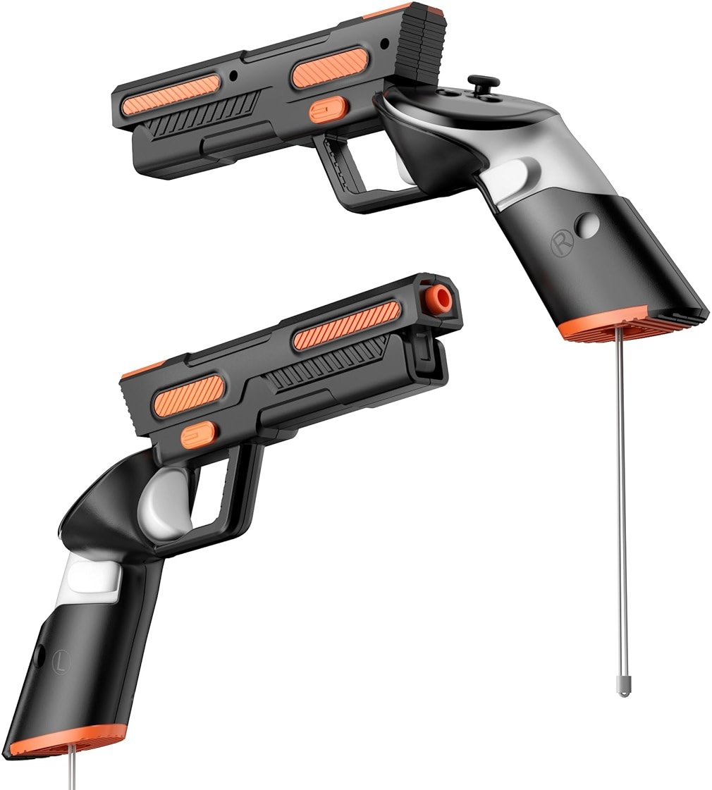 APEXINNO VR Gun Stock Cover for Meta Quest 3 & Quest 3S Controllers, P-istol Grips for Oculus Quest 3/3S, Enhanced FPS Game Feel with Realistic Holding, Handle Shell Case Protector - Product Image