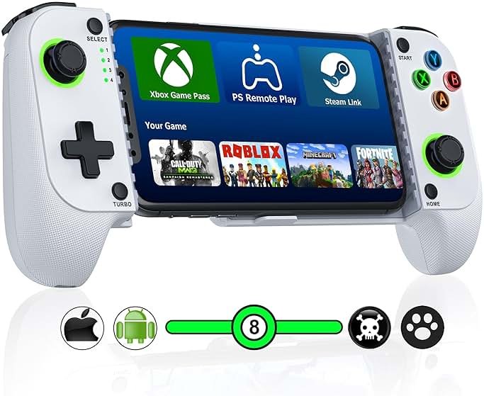 Wireless Mobile Gaming Controller for iPhone/Android, Phone Game Controller Support Phone Case, Colorful Light Hall Joystick, Turbo, Mobile Gaming Gamepad - Product Image