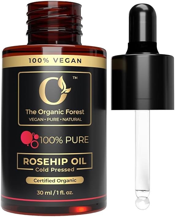100% Plant Based Rose hip oil cold pressed organic | RoseHip Oil for Face & Skin, Natural Moisturizer, Hydrating & Nourishing, Non-Greasy - For All Skin Types - Product Image