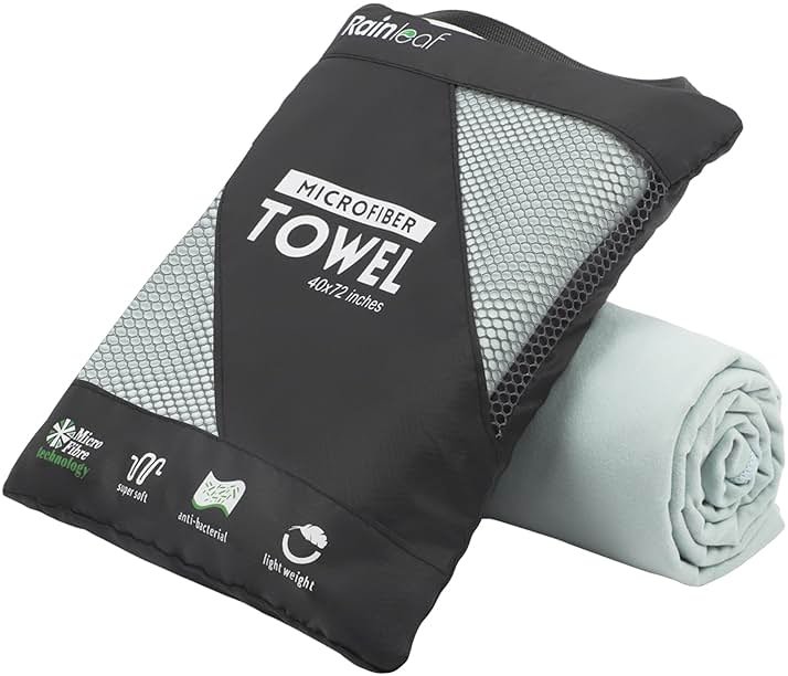Rainleaf Microfiber Towel Perfect Travel & Gym & Camping Towel. Quick Dry - Super Absorbent - Ultra Compact - Lightweight. Suitable for Trip, Beach, Shower, Backpacking, Pool - Product Image