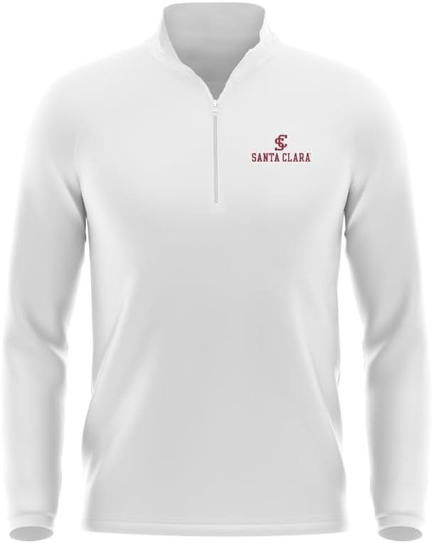 Official NCAA Collegiate Men's Active Sport Quarter Zip Pullover Left Chest Logo White Collection - Product Image