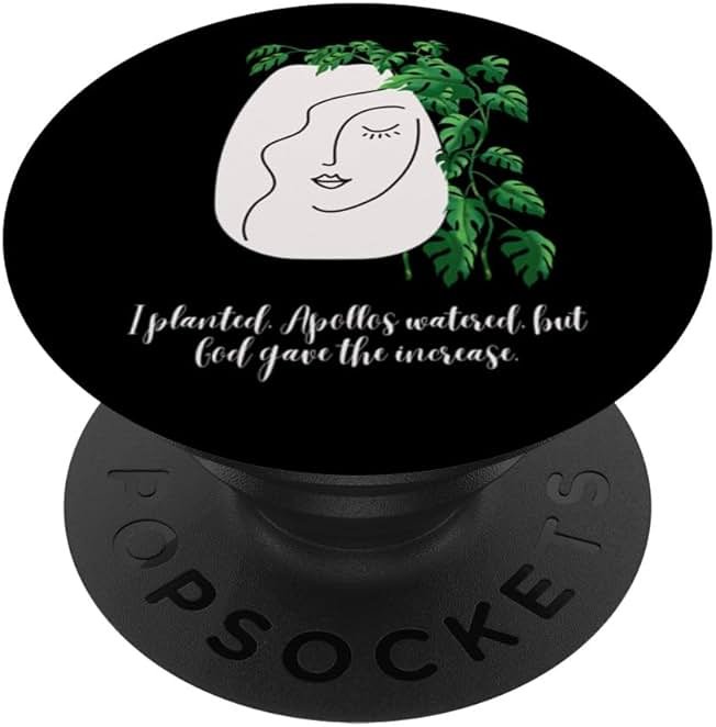 Face Planters Flower Pots Head Woman With Straight Hair PopSockets Standard PopGrip - Product Image