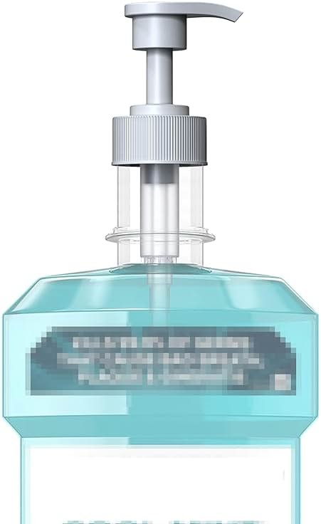 Compatible with Listerine Mouthwash Pump Dispenser for 1 and 1.5 Liter Bottles by kitchentoolz - Easy Dispensing and Mess Free - White Pump - Product Image