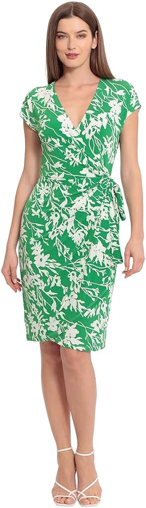Maggy London Women's Dresses Printed Matte Jersey Wrap - Product Image