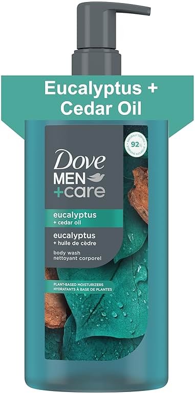 DOVE MEN Eucalyptus + Cedar Oil Moisturizing Body Wash | #1 Dermatologist Body Wash for Men, Sulfate Free, Paraben Free, & Dye Free | 26oz - Product Image