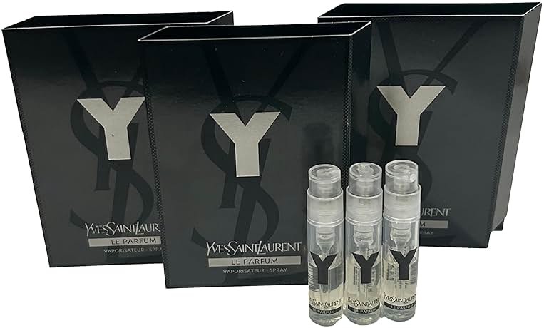 Yves Saint Laurent YSL Y LE PARFUM Men Sample Perfume Spray Trial Size Partially Filled Vials 1.2 ml / 0.04 fl oz (set of 3) - Product Image
