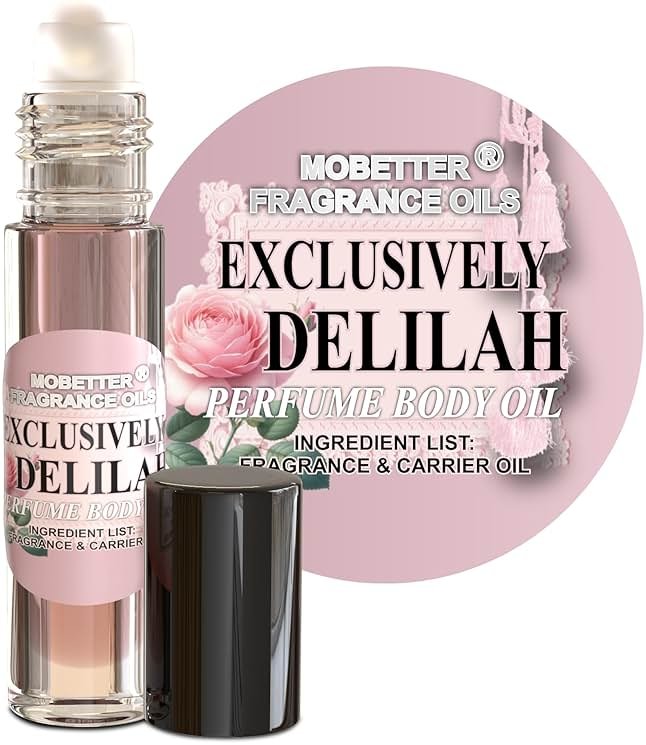 MOBETTER FRAGRANCE OILS' Exclusively Delilah Perfume Body Oil, Litchi, Pear, Bergamot, Grapefruit and Pink Pepper, Long Lasting, Travel Size - Product Image