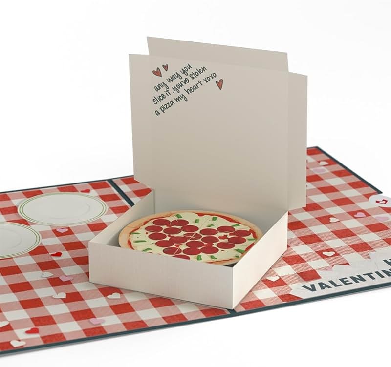 Lovepop Valentines Day Card for Her, Him - 3D Romantic Greeting Pop-Up Cards - You've Stolen a Pizza my Heart - 5" x 7" - Blank Notecard & Envelope Included - Product Image