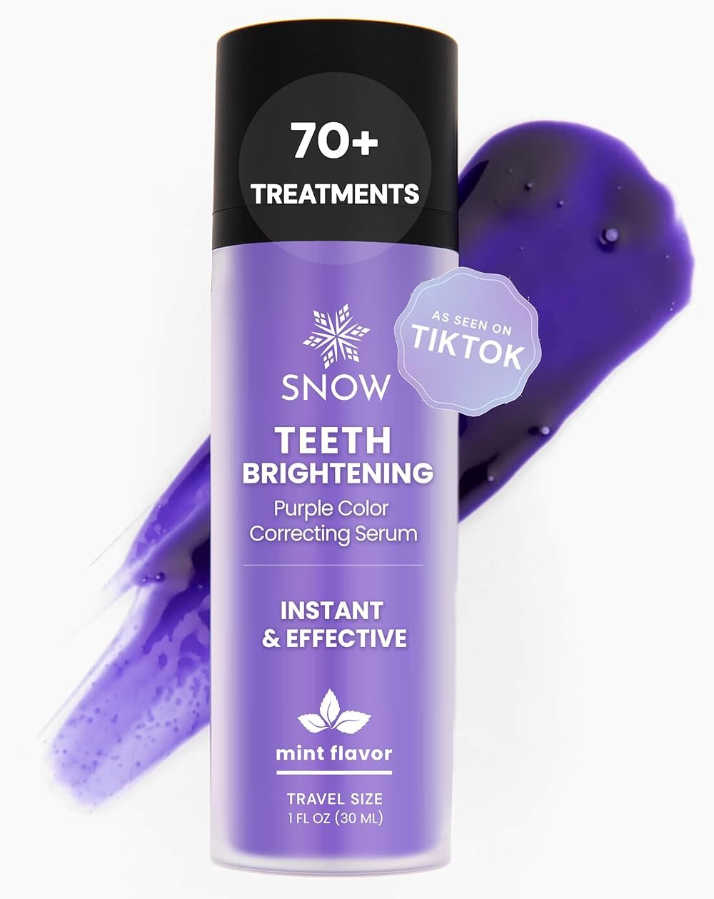 SNOW Teeth Brightening Purple Serum | Gentle & Enamel Safe Instant Brightening for Brighter Smile | Dental Care, Hygiene, & Tooth Care Bright Smile for Events Daily Confidence 2 Month Supply - Product Image