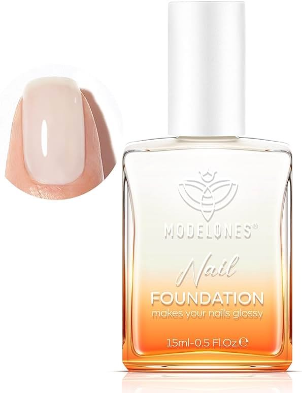 modelones Nail Strengthener, Milky White Nail Polish Nail Repair for Damaged Nails Hardener Quick Dry Nail Growth Polish Natural Nail Concealer Foundation Strengthening Polish Gifts for Women 15ml - Product Image