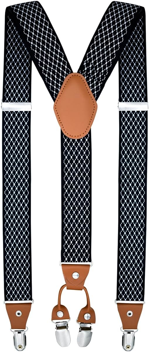 trilece Suspenders for Men Heavy Duty - Clip On Mens Suspenders Y Back Adjustable for Jeans Work Wedding Tuxedo Dress Prom - Product Image