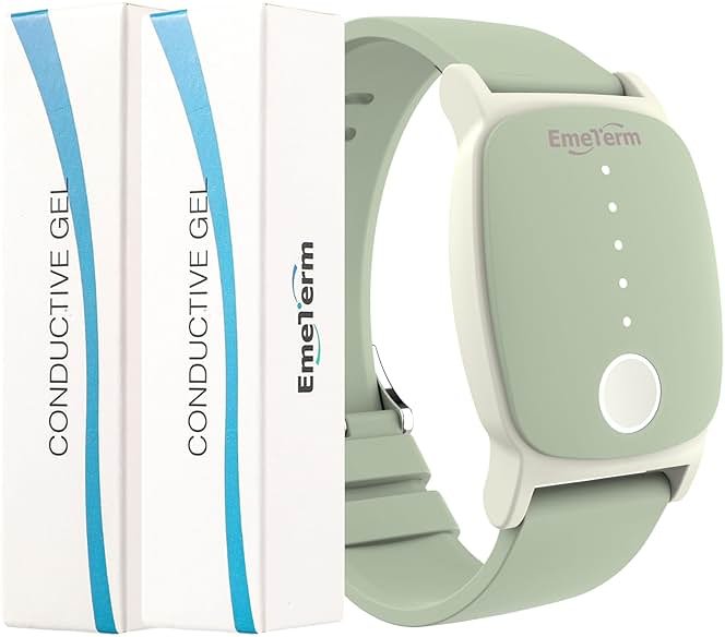 EmeTerm Explore FDA-cleared Anti-Nausea Wristband IP67 Waterproof Morning Motion Travel Sickness Relief Classic Strap Design (Mint Green-Extra 2pack Conductive Gel) - Product Image