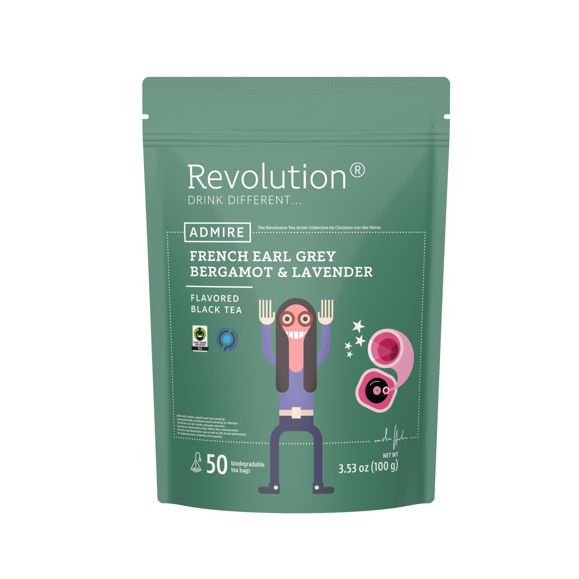 REVOLUTION TEA® Earl Grey Lavender [THE ORIGINAL] – French Earl Grey Bergamot & Lavender – Premium Full Leaf Tea – Biodegradable Infuser Tea Bags – Flavored Black Tea – 50 Bags - Product Image