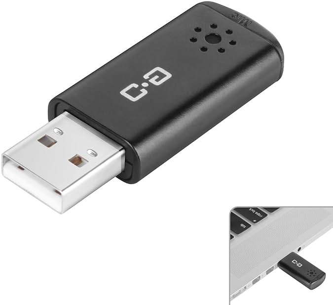 DUNGZDUZ USB Microphone for Laptop and Desktop Computer, High Sensitivity for Clear Call, Plug-and-Play, High Gain, Cordless Mini-Sized Portable, Ideal for Work & Study - Product Image