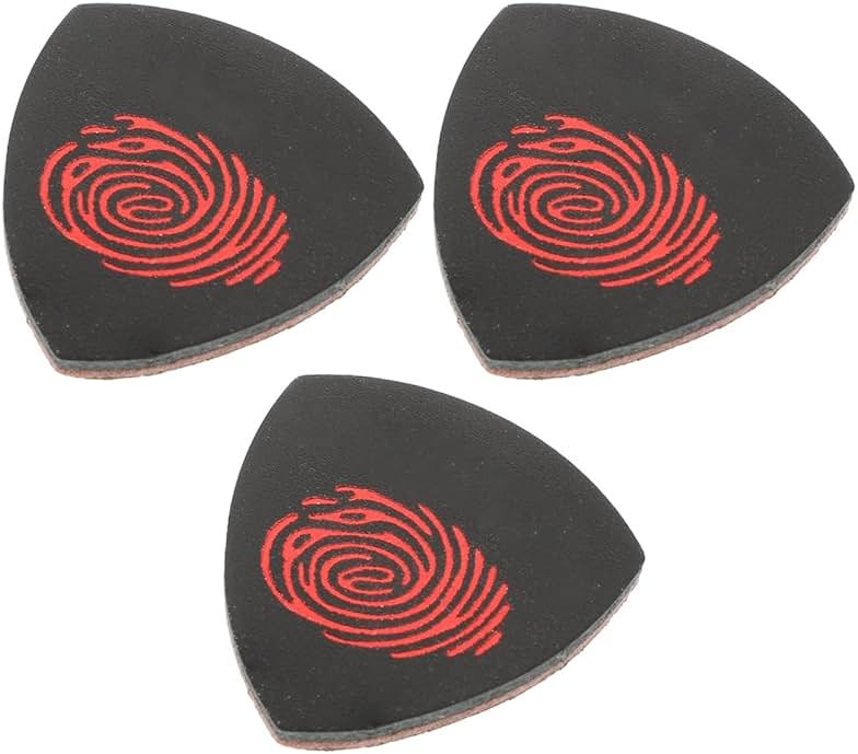 Toyvian 3 Pcs 1 Set Leather Picks Metal Guitar Bass Pick Electric Guitar Picks Multipurpose Ukelele Electric Guitar Accessories Leather Guitar Plectrums Skin Ukulele Replace - Product Image