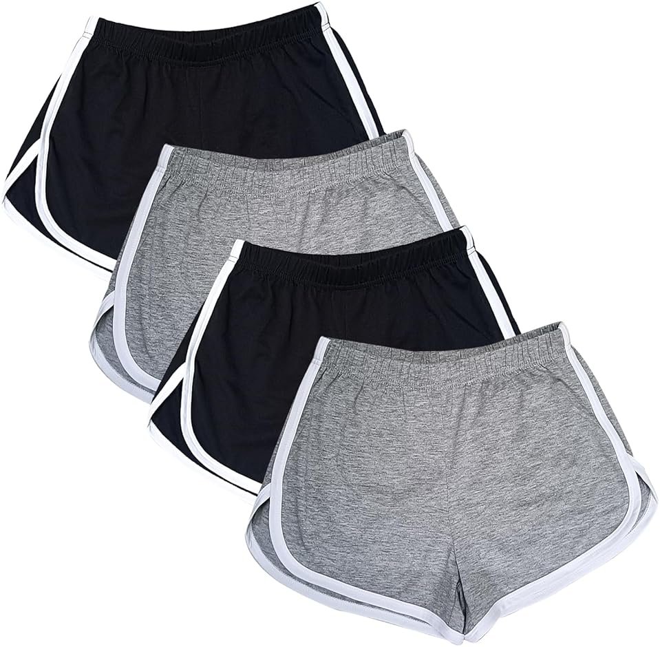 Cameway 4 Pack Women's Cotton Yoga Dance Short Pants Summer Athletic Cycling Hiking Sports Shorts - Product Image