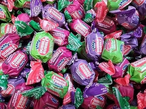 Dubble Bubble - Delicious Assorted Flavor Wrapped Bubble Gum 1.5 lbs Apple Watermelon Grape Bulk Candy - Product Image