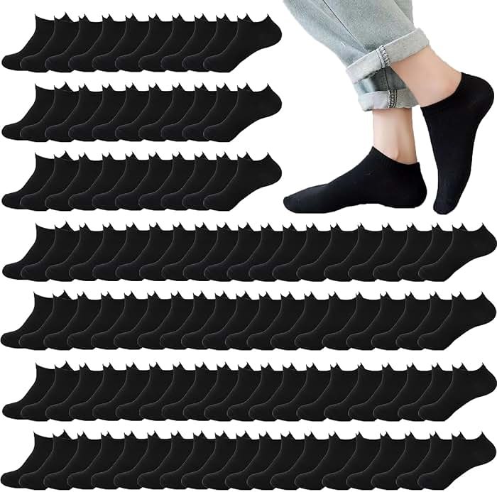 Looknniy 12-30 Pairs Low Cut Ankle Socks for Men Thin Breathable Casual No Show Athletic Socks Bulk - Product Image