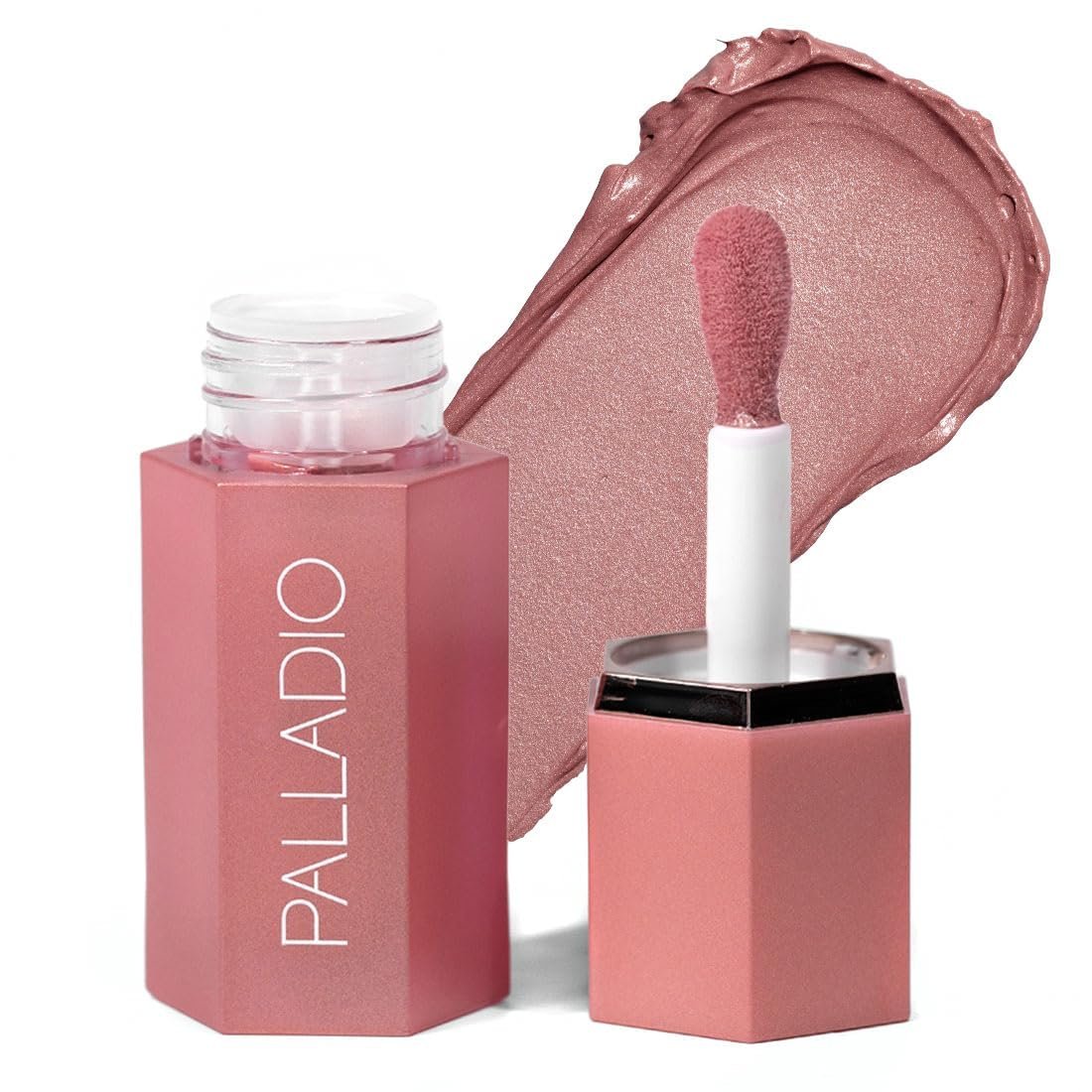 Palladio Liquid Blush for Cheeks & Lips 2-in-1 Makeup Face Blush, Weightless Cream Formula, Smudge Proof Long-Wearing Pigmented Blush, Natural Look Makeup Face Blushes, Shimmer Finish, Dainty - Product Image