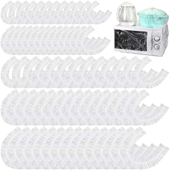 Chivertion 100 Pcs Kitchen Appliance Covers, Clear Disposable Dust Cover, 5 Different Sizes Dustproof with Elastic for Air Fryer, Blender, Coffee Maker, Slow Cooker, Toaster Oven Pressure Cooker - Product Image