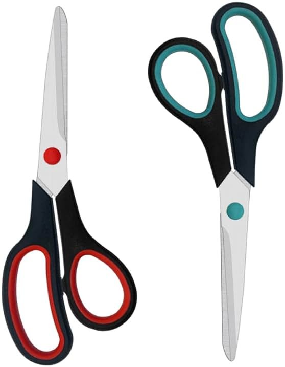 Scissors, 2 Pack 7.5 inch Scissors for Office and Home, Scissor All Purpose for School Fabric Craft Supplies Use - Product Image