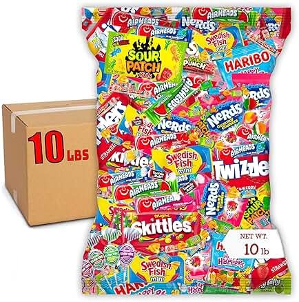 Bulk Candy Variety Pack - 10 lb Candy - Bulk Individually Wrapped Candy- Candies - Trick Or Treat Candies - Piñata Filler Stuffers - Pinata Candy Stuffers - Party Favors - Father's Day - Product Image