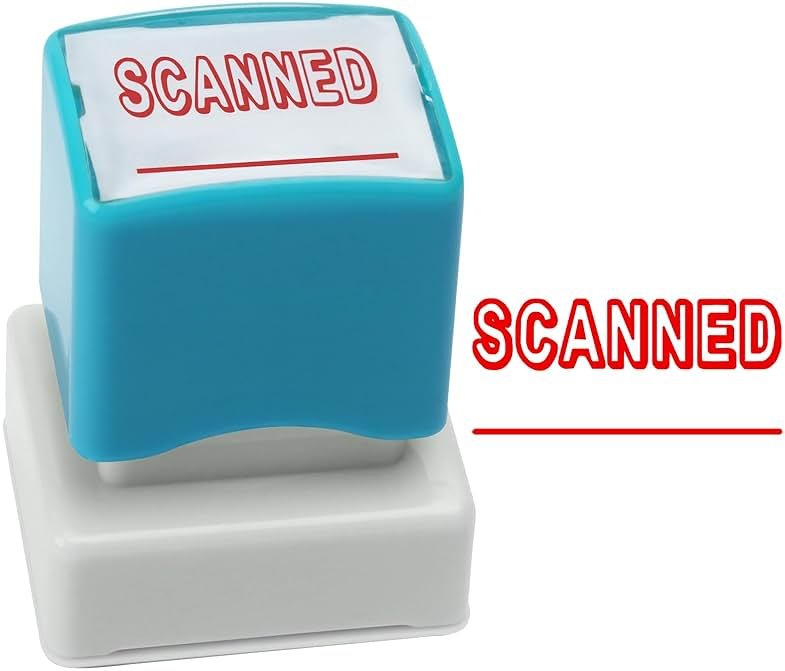 Scanned Self Inking Rubber Stamp YQBOOM Refillable Paid Stamper for Business, Office Stamps - Red Ink - Product Image
