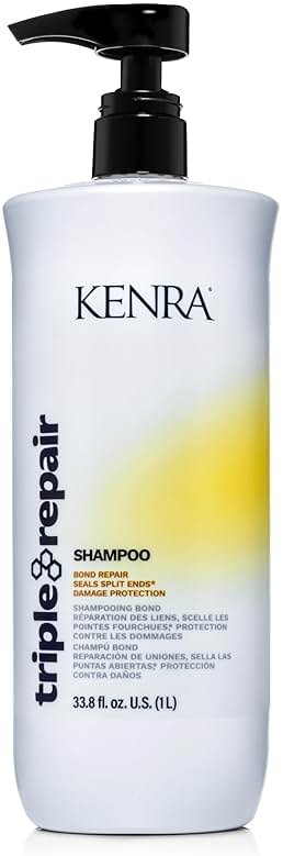 Kenra Triple Repair Shampoo | Targets & Repairs Weak or Broken Bonds | Split Ends | Damaged Hair | Bond Builder | Sulfate-Free - Product Image