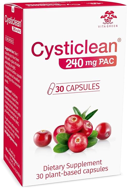 Cysticlean Cranberry PAC Supplement – 240 mg PAC, Sugar-Free – Urinary Tract Infection Support – Most Effective Cranberry Pills for Cystitis & Interstitial Cystitis Relief - Product Image