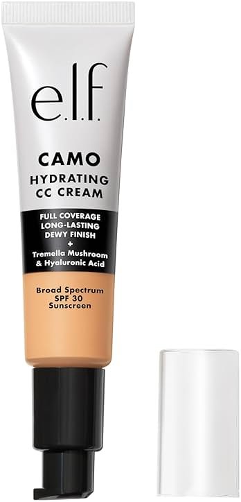 e.l.f. Hydrating Camo CC Cream, SPF 30, Color Correcting Full Coverage Foundation For A Dewy Finish, Vegan & Cruelty-Free, Light 250 W - Product Image