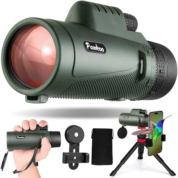 Pankoo 40X60 Monocular Telescope with Smartphone Holder & Upgraded Tripod, 2024 BAK4 Prism FMC Monoculars for Adults, HD Monocular Scope for Bird Watching Hiking Concert Camping Travelling - Product Image