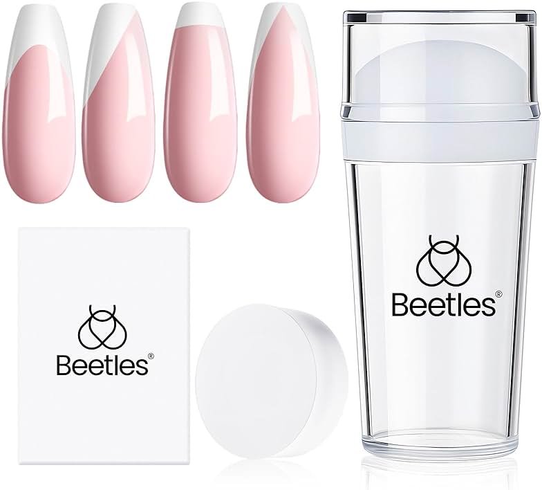 Beetles French Tip Nail Stamp 3Pcs Silicone Nail Stamp Kit with Replacement Nail Stamper Heads and Scrapers Nail Printing Tool for Home Manicure Diy Nail Art Salon Gifts for Girls - Product Image
