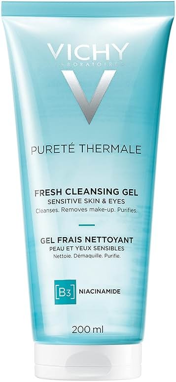 VICHY Pureté Thermale Fresh Cleansing Gel, Formulated With Glycerin & Niacinamide, Gentle Gel Cleanser & Makeup Remover, Removes Impurities Without Overdrying, Safe For Sensitive Skin & Eyes - Product Image