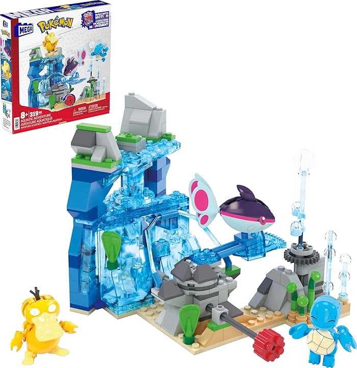 MEGA Pokémon Building Toys Set Aquatic Adventure with 319 Pieces, 2 Poseable Characters, for Kids - Product Image