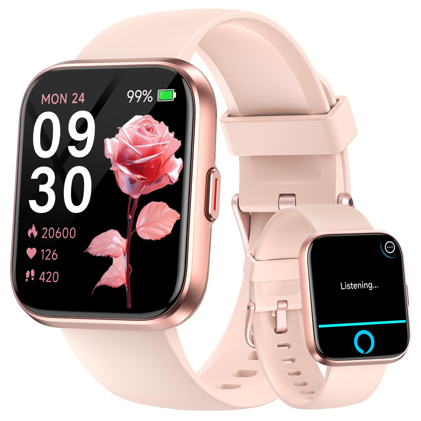 Fitpolo Smart Watches for Women Android iPhone, 1.8'' HD Women Smartwatch with Alexa Built-in, Bluetooth Calls, IP68 Waterproof, 7 Days Battery, Heart Rate/Sleep/SpO2 Monitor, 110 Sports Mode - Product Image