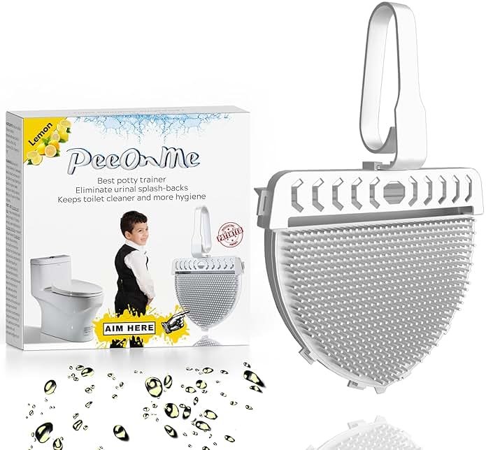PeeOnMe Toilet Clip-On Splash Guard & Deodorizer – Reduces Urine Splash-Back, In-Bowl Odor Control, Long-Lasting Fresh Scent, Turns Water Blue, Fits Most Toilets (1 Pack, Lemon) - Product Image