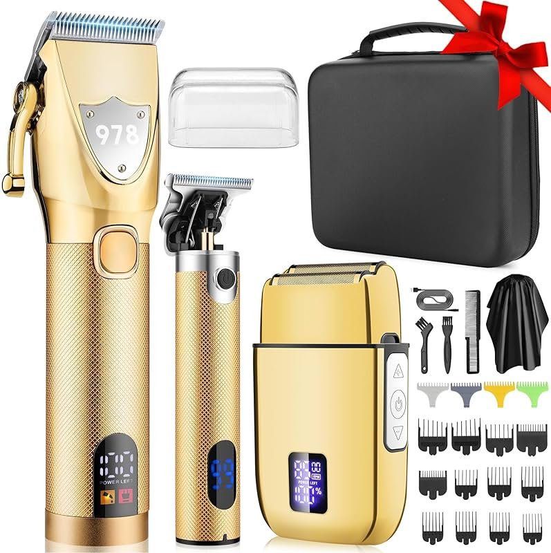 Lanumi Professional Hair Clippers Trimmer for Men Electric Razor Shavers/Beard Trimmer/Rechargeable Clippers and Trimmers Beard Trimmer Barber Kit with Travel Case Clippers for Hair Cutting Gifts - Product Image