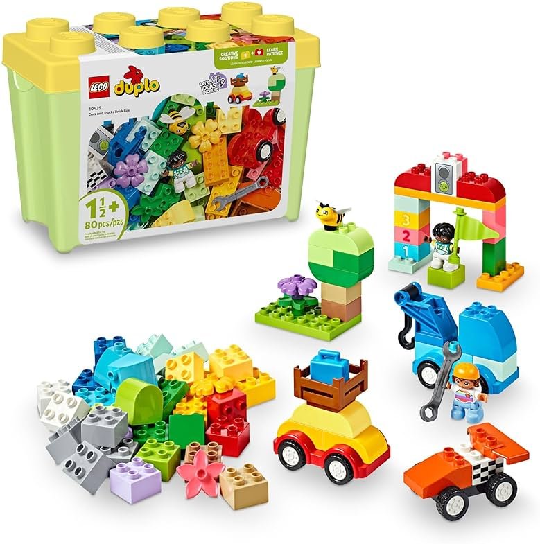 LEGO DUPLO Classic Cars and Trucks Brick Box Building Blocks - Learning & Educational STEM Toys for Toddlers, Ages 1.5+ Years - Develops Fine Motor Skills - Gift for Toddler Birthday - 10439 - Product Image