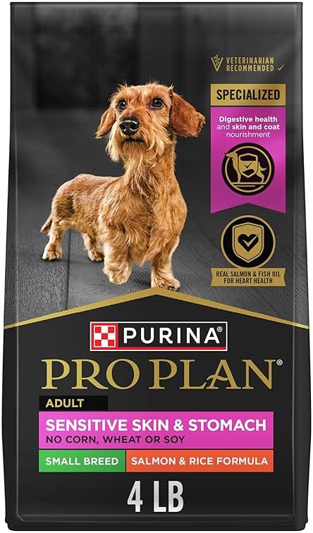 Purina Pro Plan Sensitive Skin and Stomach Dog Food Small Breed, Adult Salmon & Rice Formula - 4 lb. Bag - Product Image