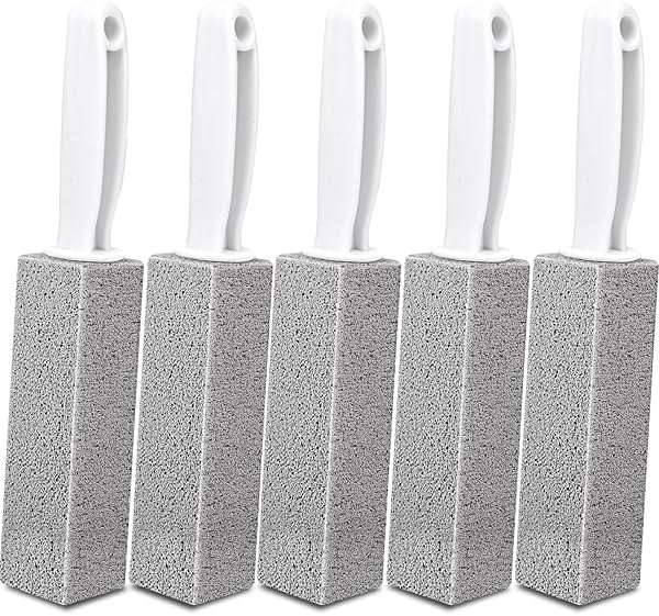 AZEN 5 Pack Pumice Stone for Cleaning, Pumie Scouring Stick with Handle, Pumice Stone Toilet Bowl Cleaner, Hard Water Stain Remover for Toilet, Bathroom, Kitchen Sink, Grill - Product Image