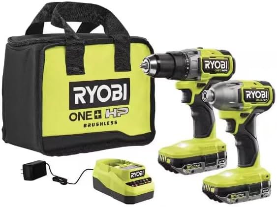 ONEAND HP 18V BRUSHLESS Cordless 2-Tool Combo KIT W/2 2.0 AH Batteries, Charger, - Product Image